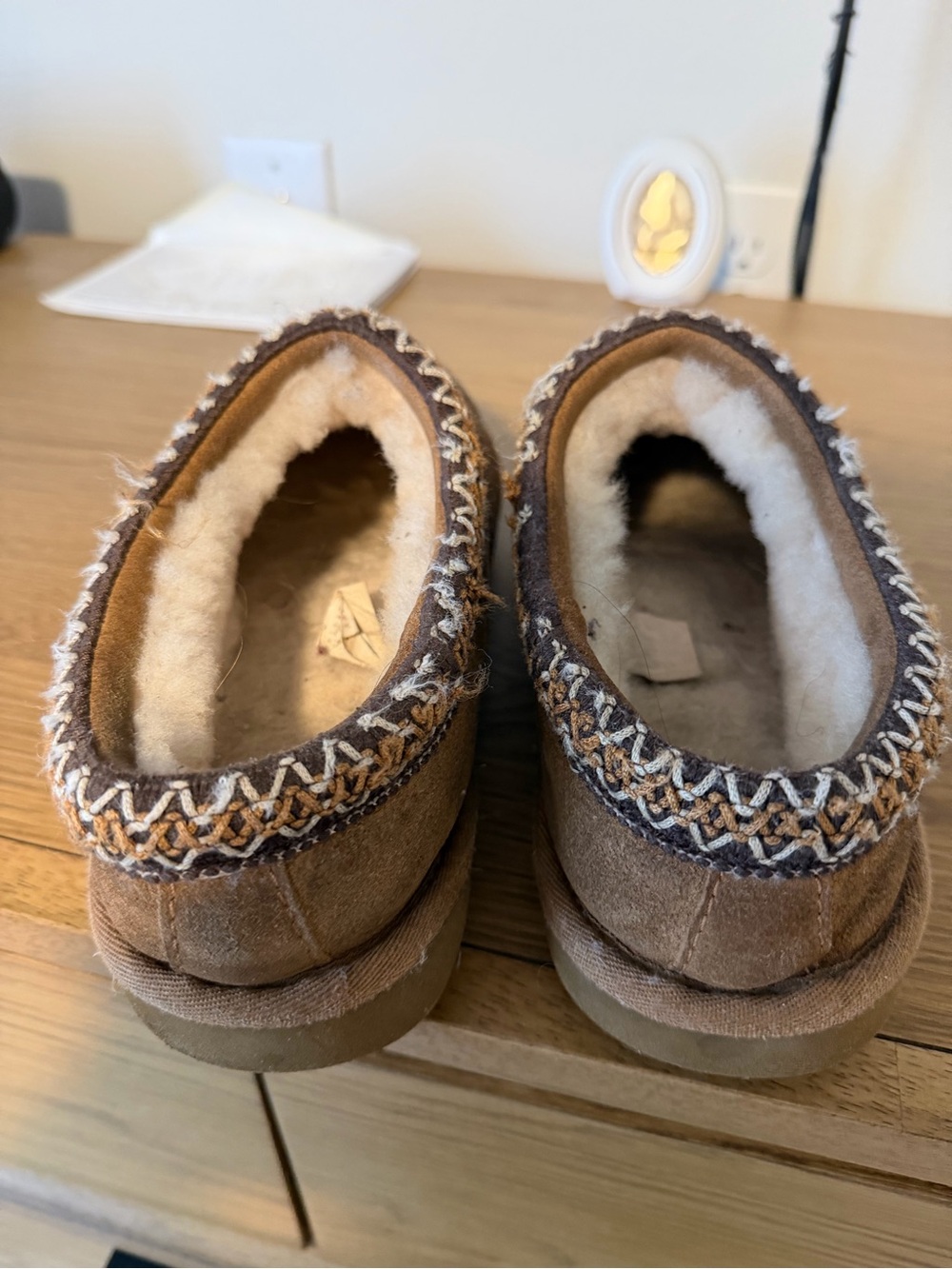 UGG Chestnut Suede Slip-On Shearling Mules - Picture 4 of 4